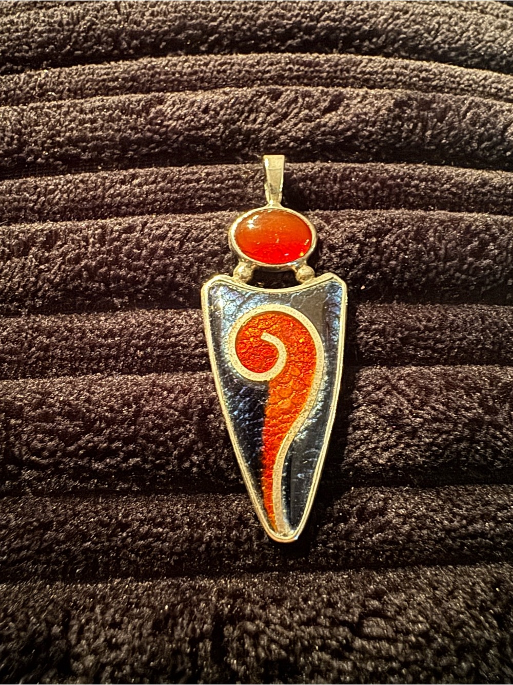 Red Gemstone Swirl Pendant Necklace - Women's Jewelry